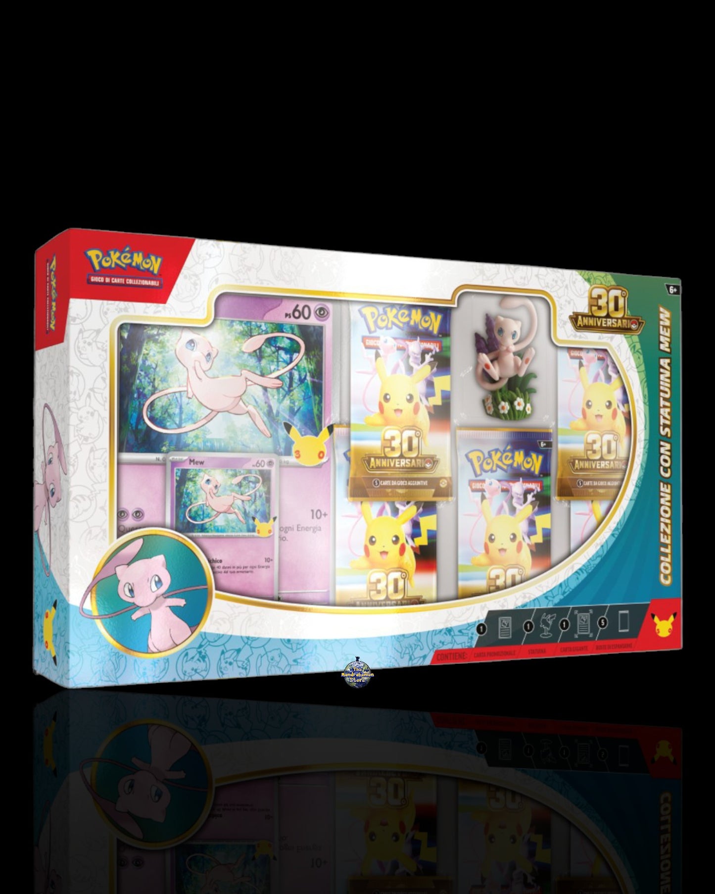 Collezione Pokémon 30° Anniversario con Statuina Mew 6-Pack