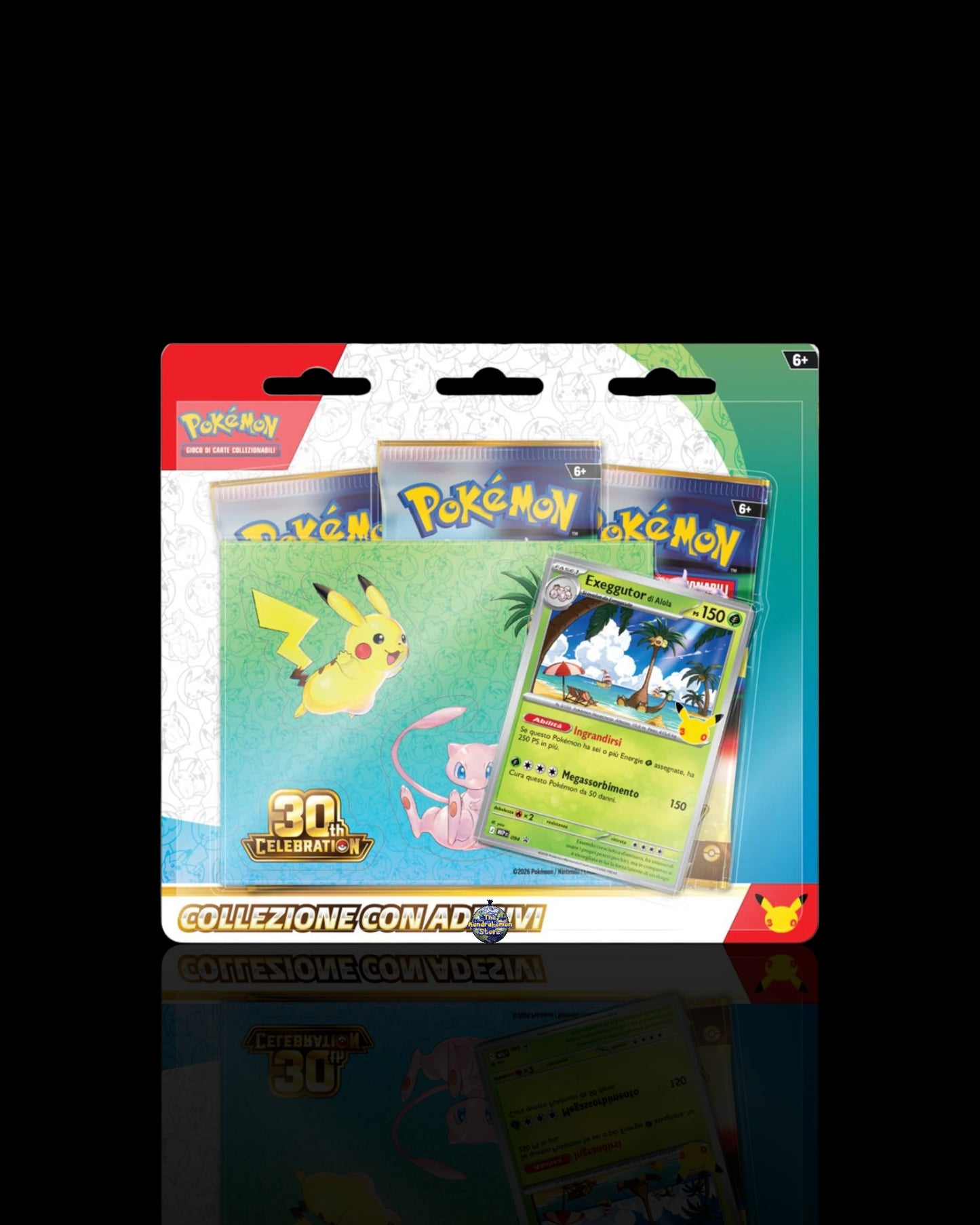 Collezione Pokémon 30° Anniversario con Adesivi Exeggutor di Alola 3-Pack