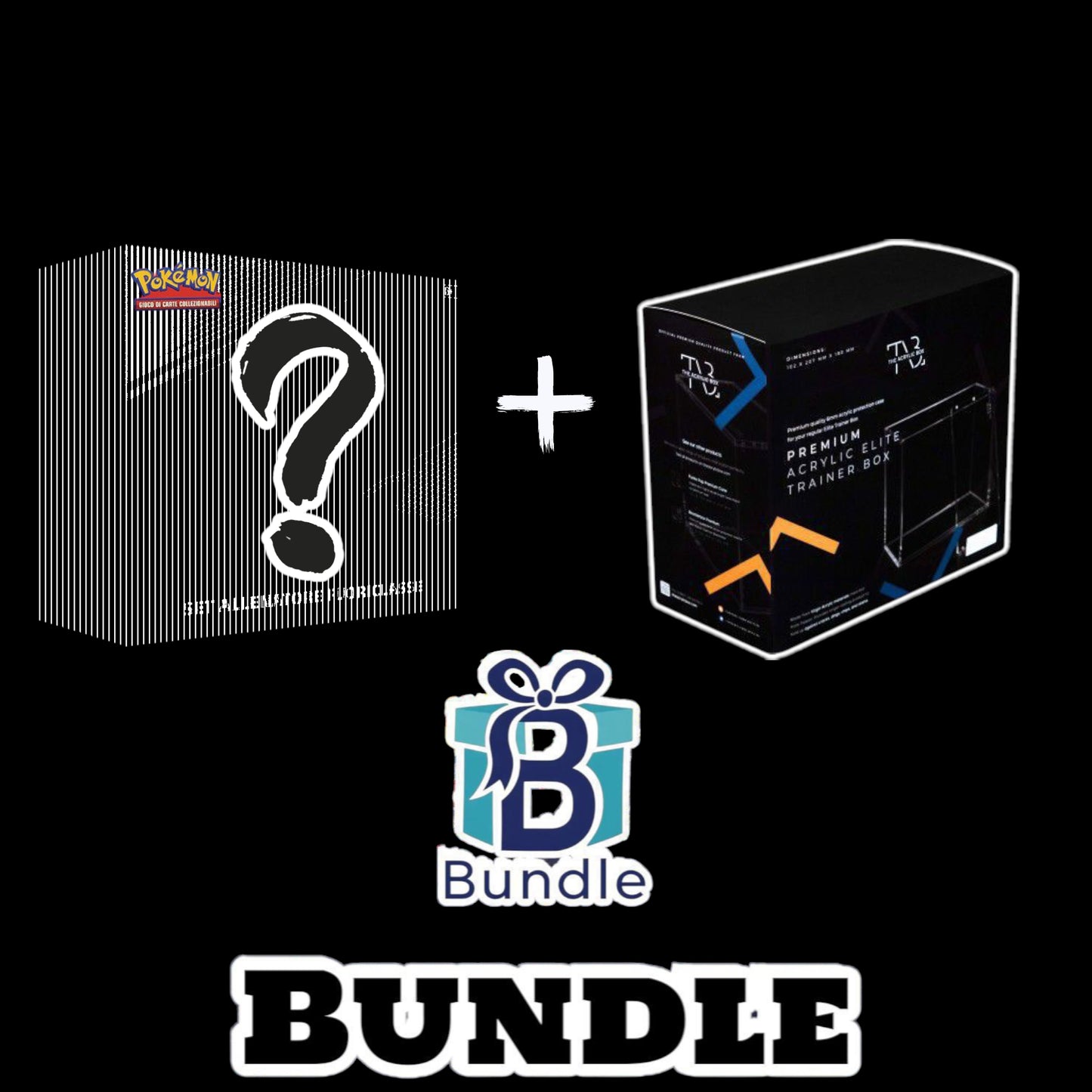 BUNDLE Set Allenatore Fuoriclasse Pokémon Casuale + Case Protettivo in Acrilico, Magnetico INDISTRUTTIBILE (Per ETB)