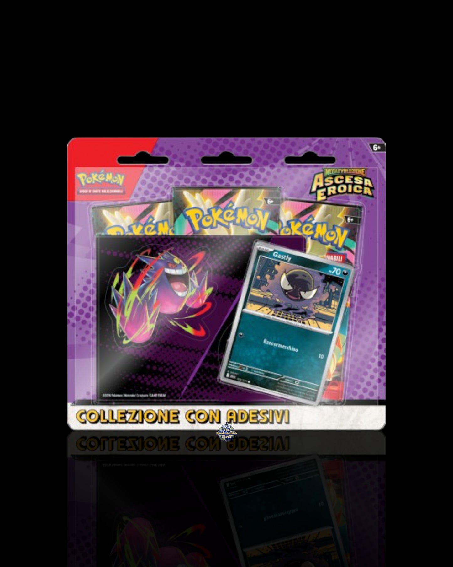 Blister Pokémon Ascesa Eroica Ghastly Tech Sticker Collection 3-Pack