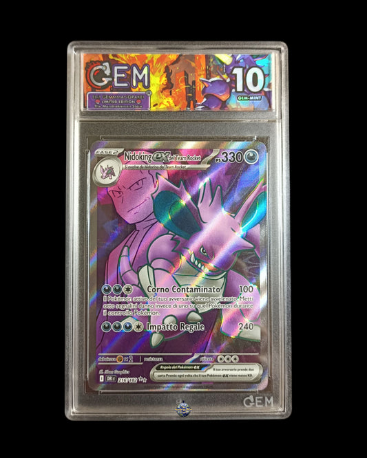 Nidoking Ex del Team Rocket Full Art GEM 10