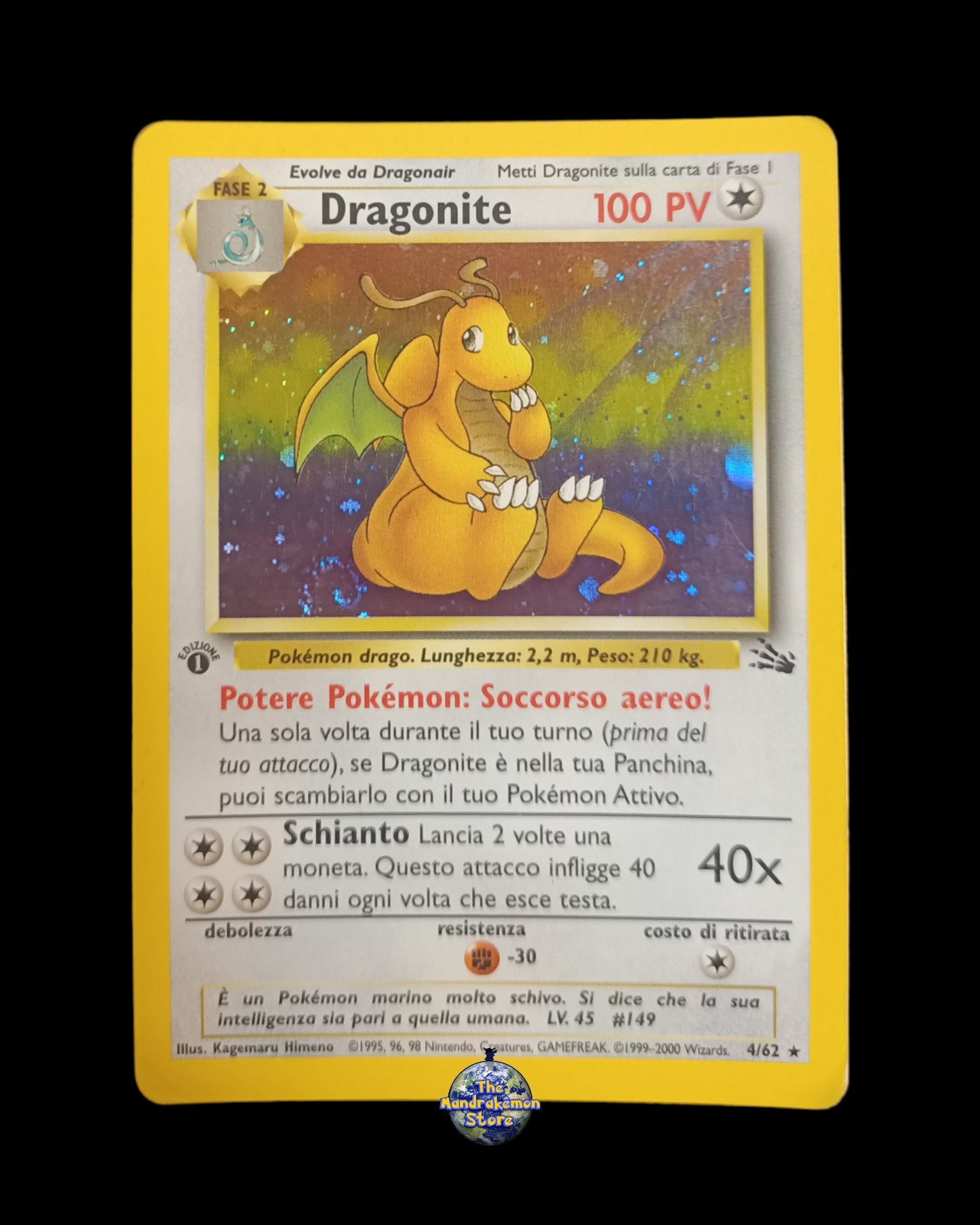 Dragonite Holo 1ª Edizione Fossil