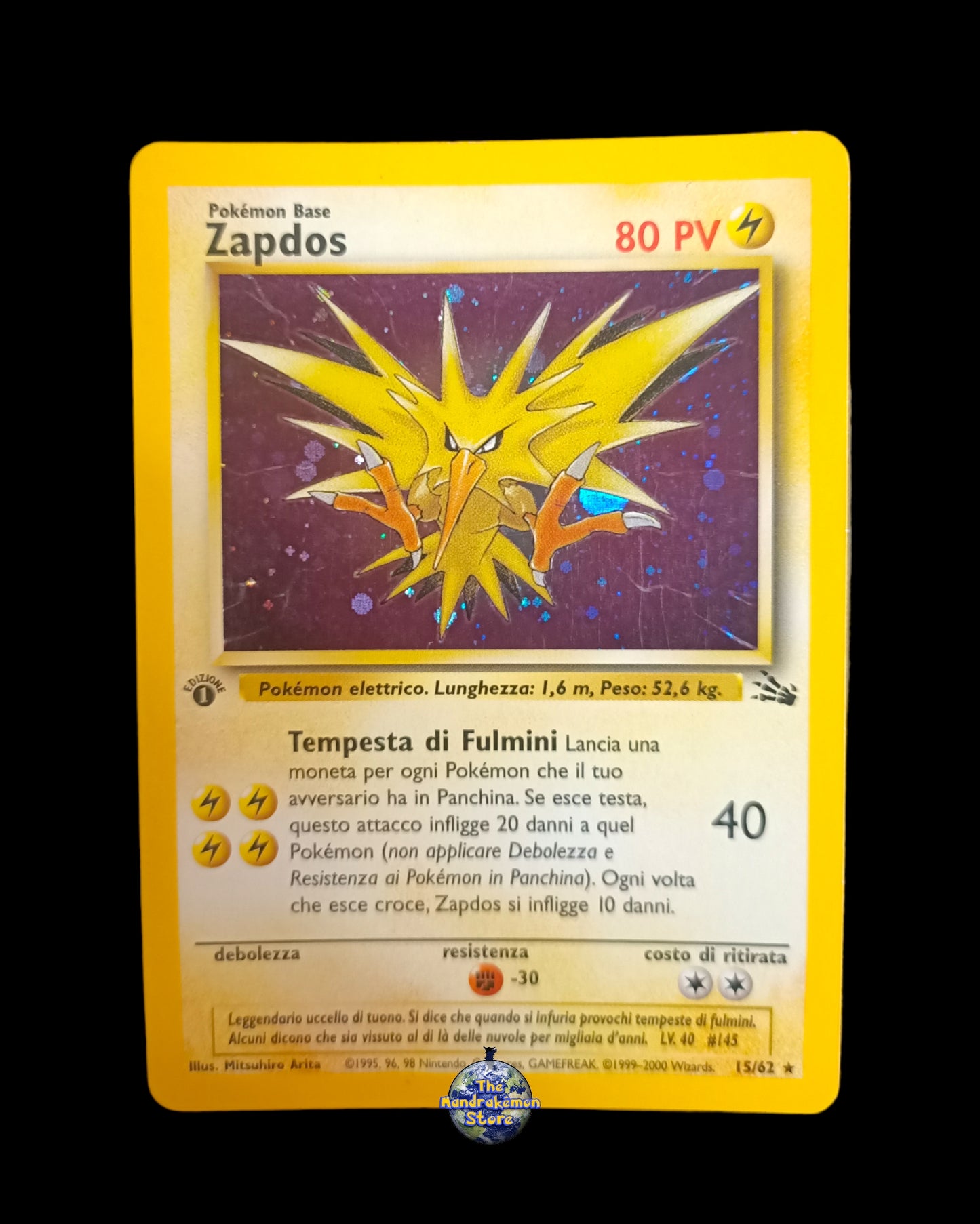 Zapdos Holo 1ªEdizione Fossil
