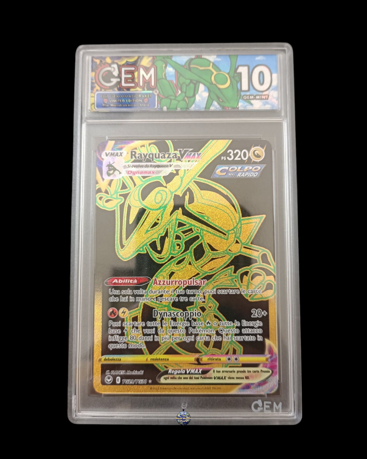 Rayquaza Vmax Tg Black Gold GEM 10