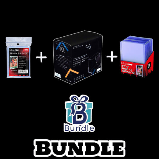 BUNDLE  Pack 100 Sleeve ULTRA-PRO + Case Protettivo in Acrilico, Magnetico INDISTRUTTIBILE (PER BOX DA 36) + Pack 25 Toploader ULTRA-PRO