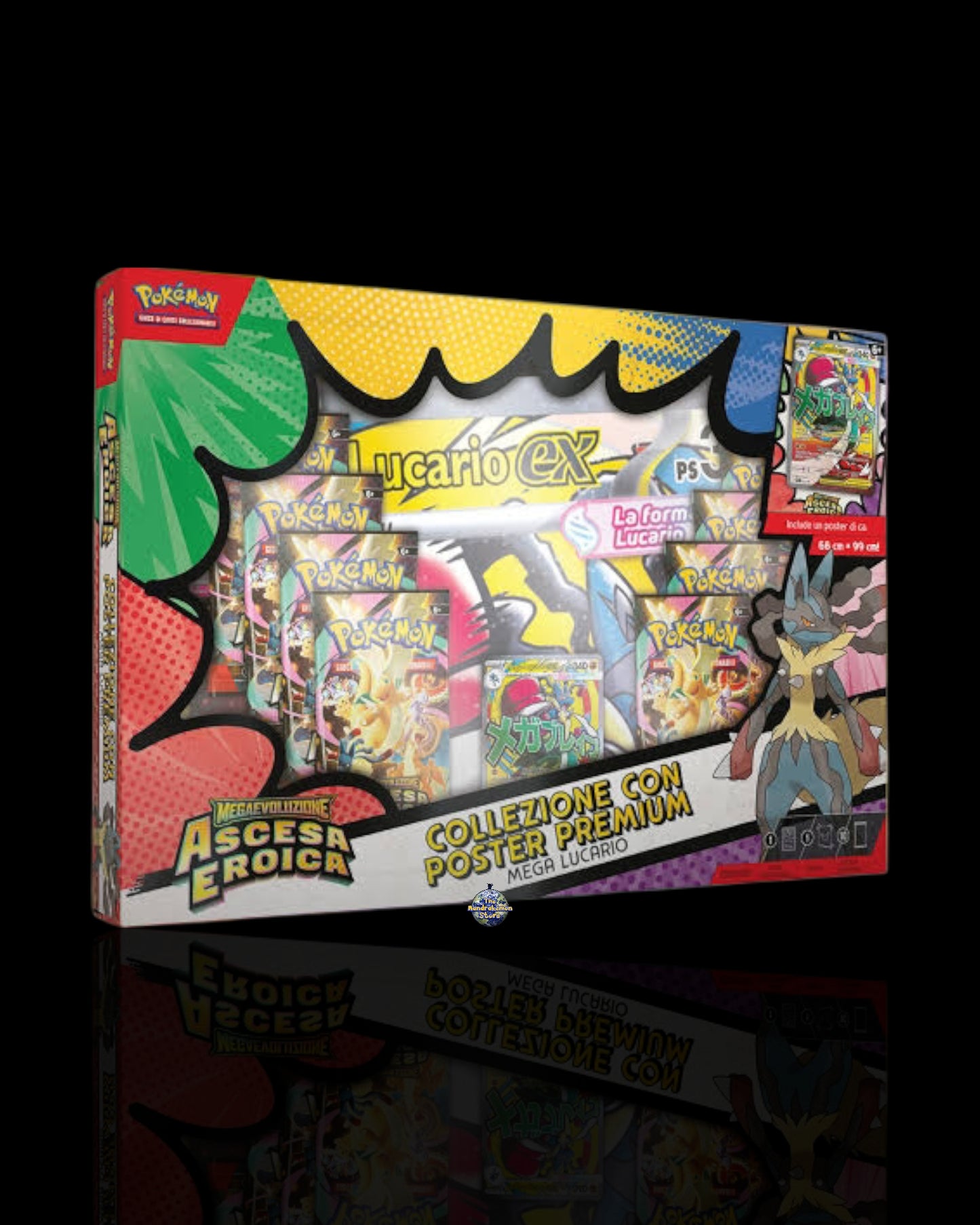 Collezione Pokémon con Poster Premium Mega Lucario Ex Ascesa Eroica