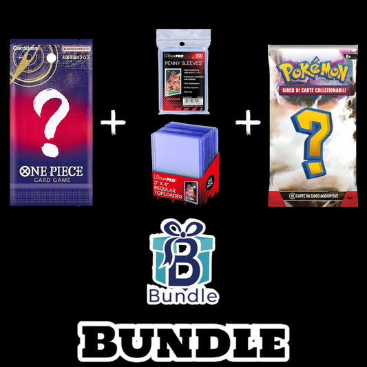 BUNDLE Pack One Piece + Pack 100 Sleeve ULTRA-PRO + Pack 25 Toploader ULTRA-PRO+ Pack Pokémon