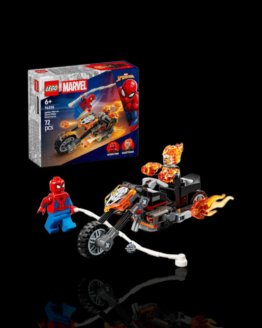 Lego Spider-Man vs. Ghost Rider in motocicletta