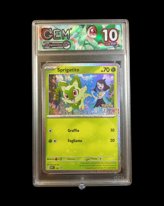 Sprigatito Promo Pokémon Orizzonti GEM 10