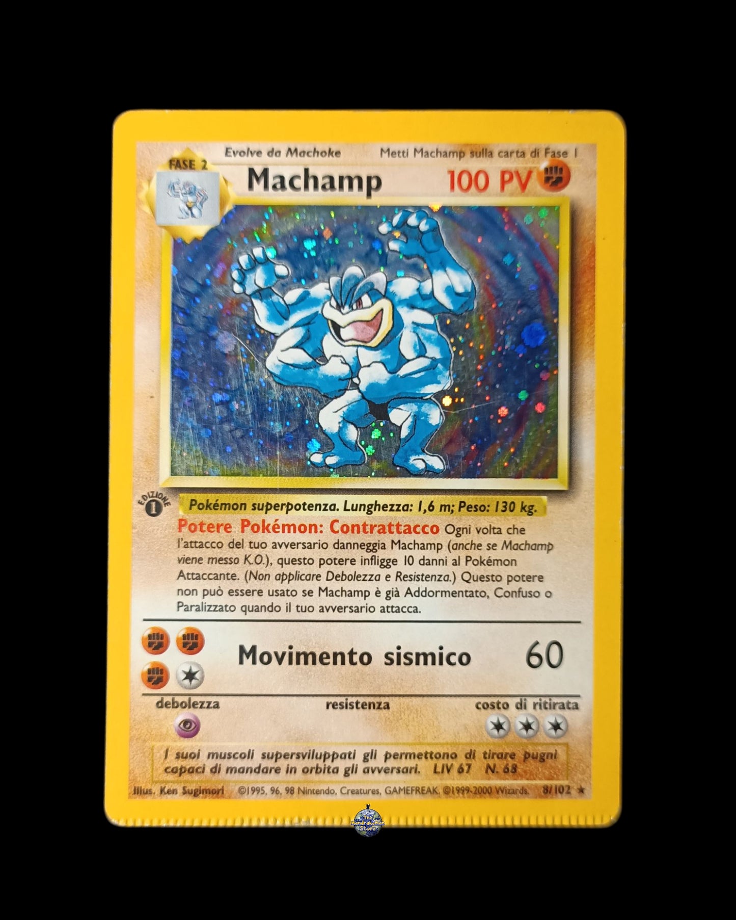 Machamp Holo 1ª edizione Crimped