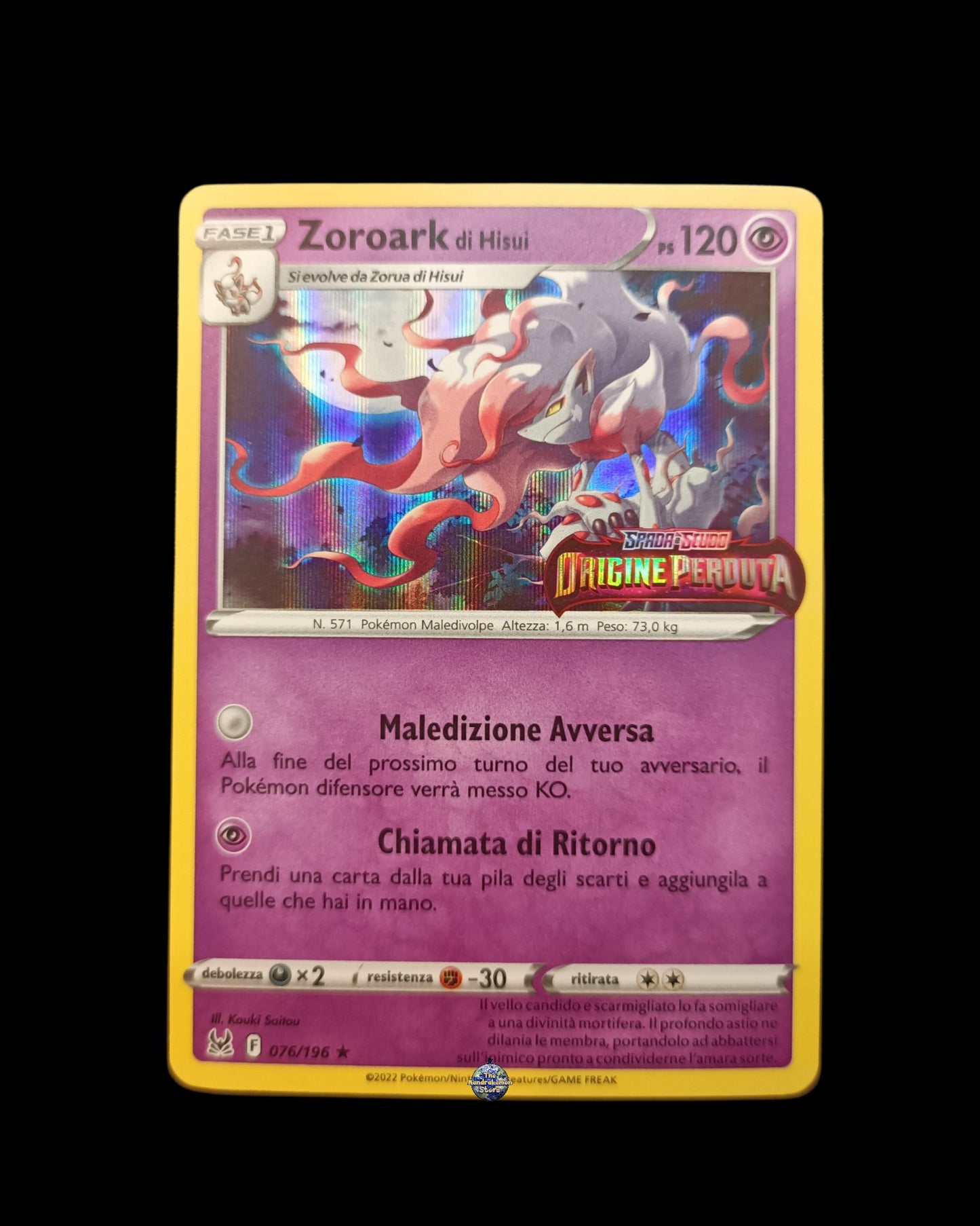 Zoroark di Hisui Stamped Origine Perduta