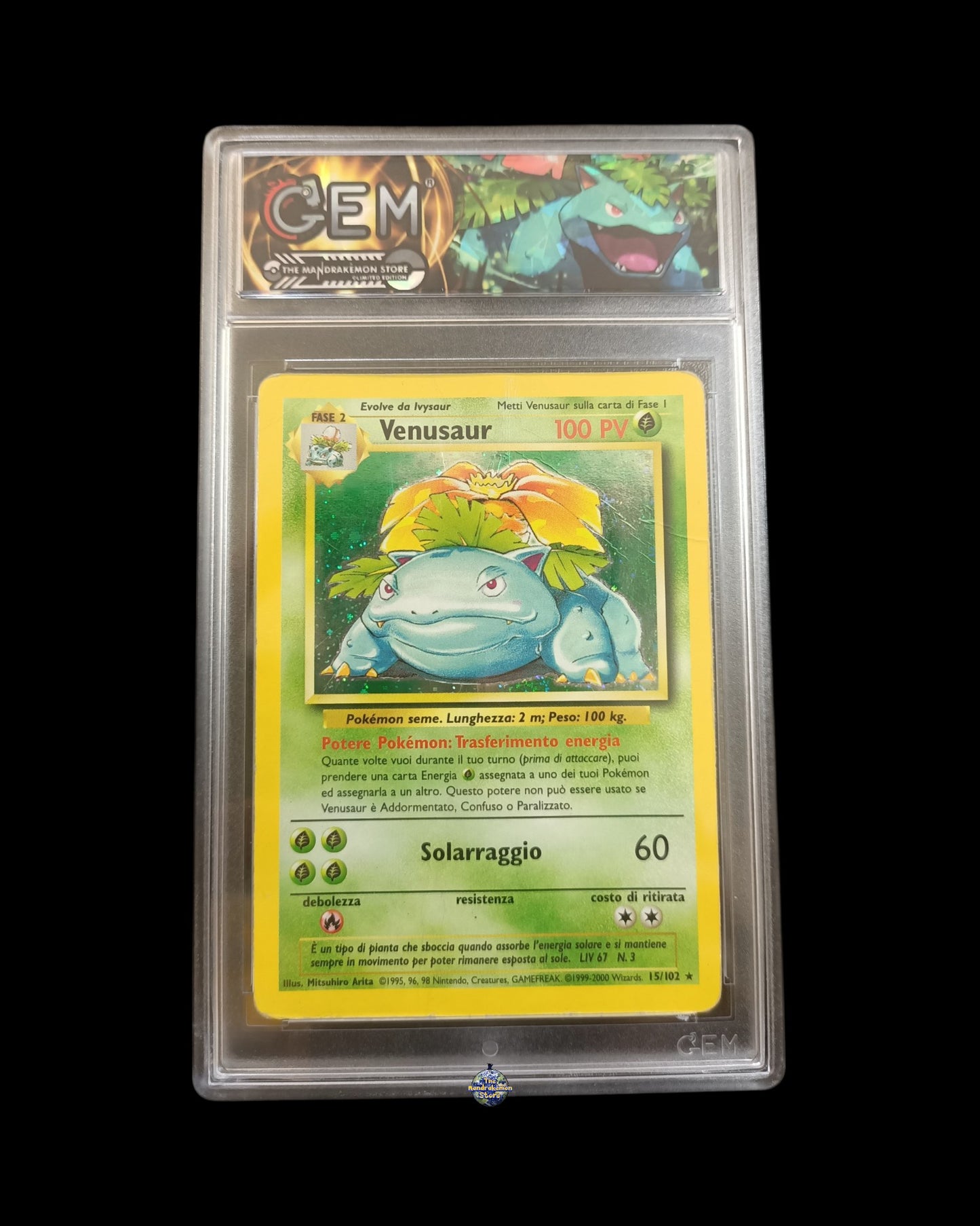 Venusaur Holo Set Base GEM Autenticato