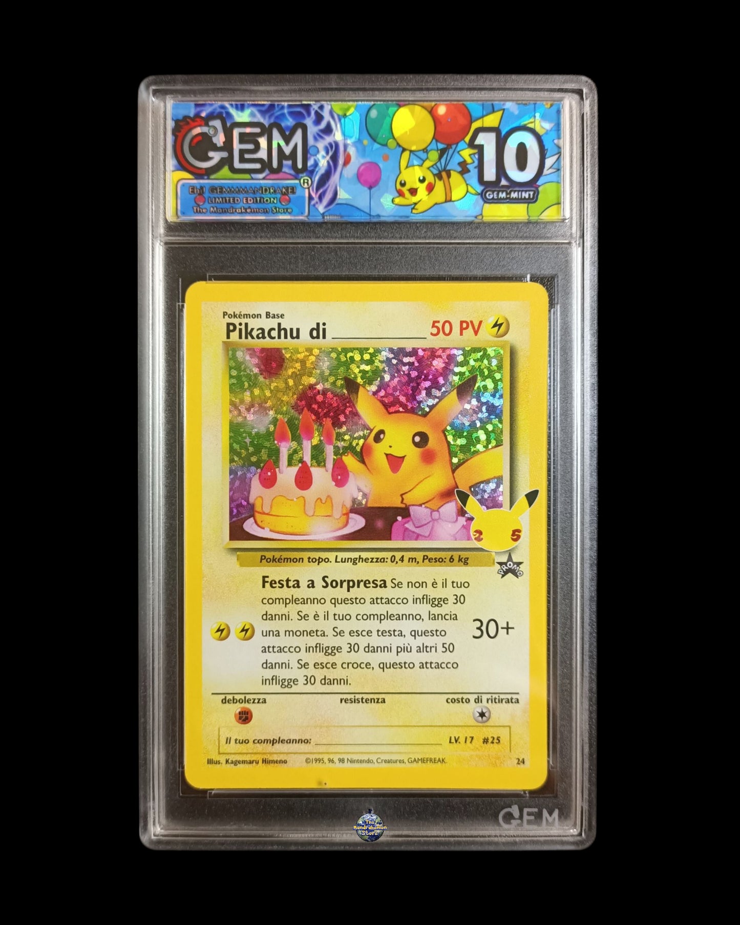 Pikachu di Compleanno Gran Festa GEM 10