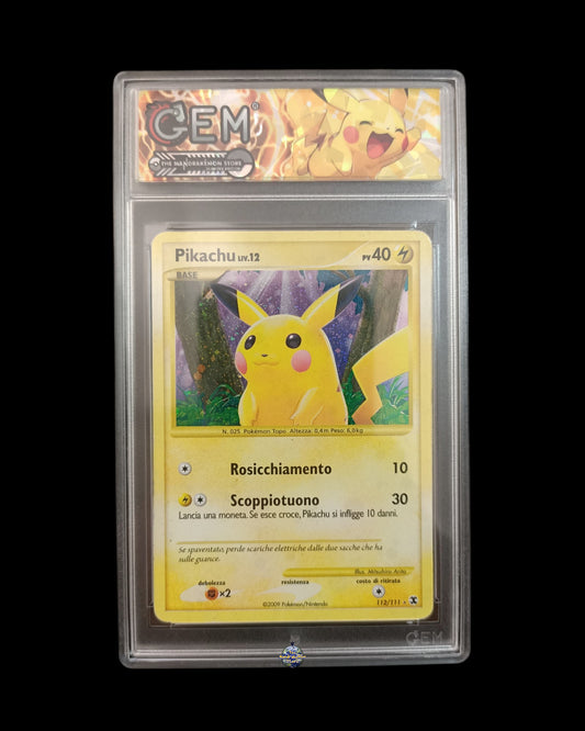 Pikachu Liv.12 Holo Fuoriserie GEM Autenticato