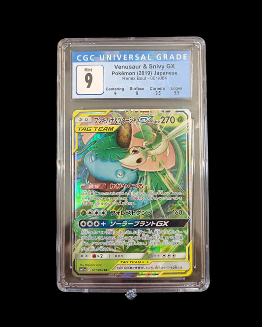 Venusaur e Snivy Gx Tag Team CGC 9