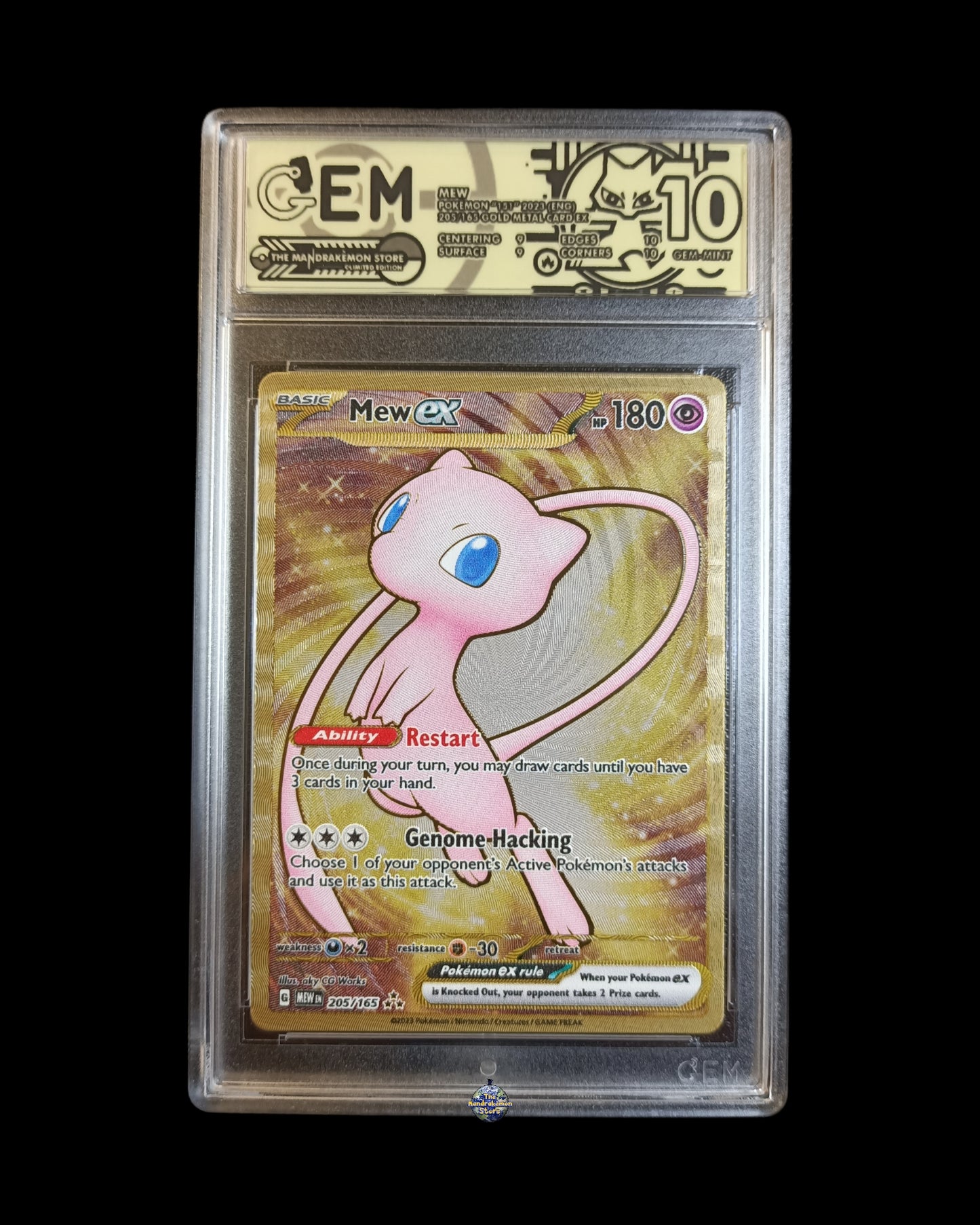 Mew Ex Gold Metal 151 Promo GEM 10