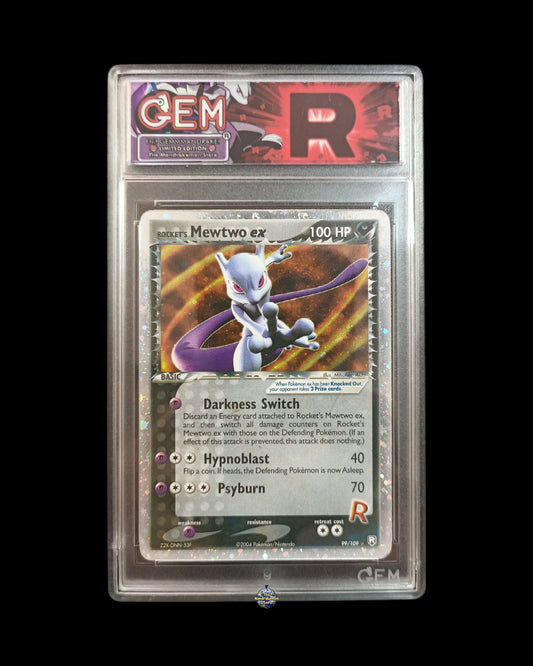 Rocket's Mewtwo Ex GEM Autenticato