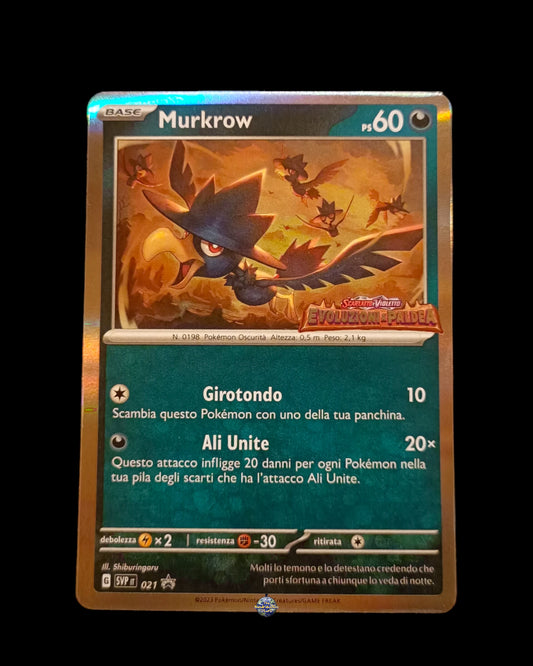 Murkrow Holo Stamped Promo Evoluzioni a Paldea