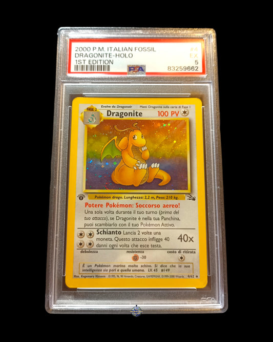 Dragonite Holo 1ed Fossil PSA 5