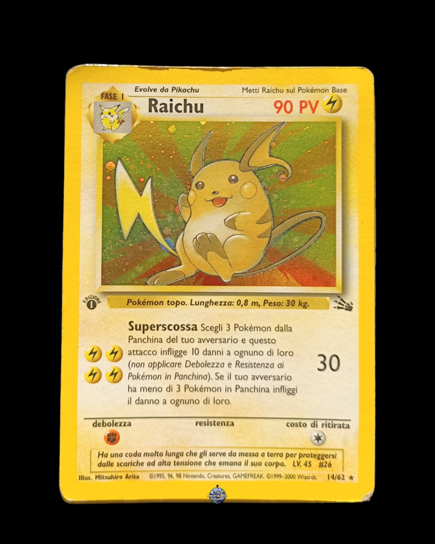 Raichu Holo 1ed Fossil