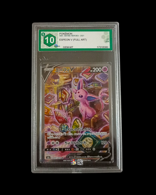 Espeon V Full Art S6A Fuoriserie GRAAD 10 (Giapponese)