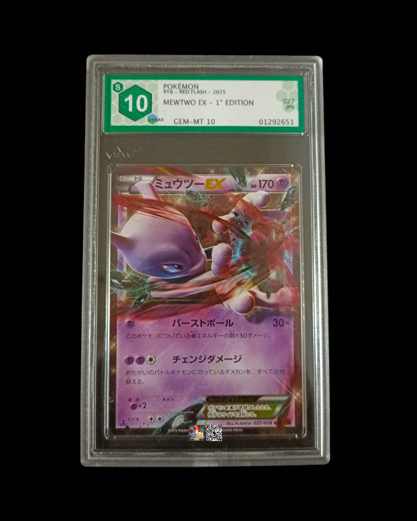 Mewtwo EX 1st XY8 Red Flash GRAAD 10 (Giapponese)